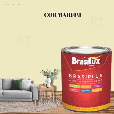 Imagem de Tinta de Parede Semi Brilho Amarelo Brasiplus 800ml Acrilica Lavável. 