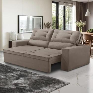 Imagem de Sofá Retrátil e Reclinável 2 lugares com Molas 1,50m Lana Suede Cappuc