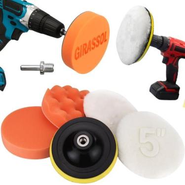 Imagem de Kit 6 Peças 5 Pol. 125mm Disco Espuma Boina Lã Prato Pino M14 Poliment