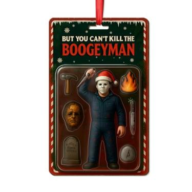 Imagem de GEPOSTORE Ornamento de terror de madeira 2025 – Decoração de Natal engraçada assassina...