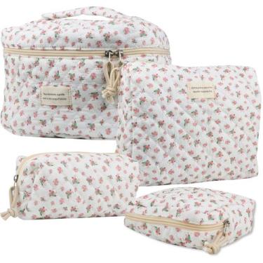 Imagem de Bolsa de maquiagem NATINSA Cute for Women Travel Cosmetic, 4 peças, ve