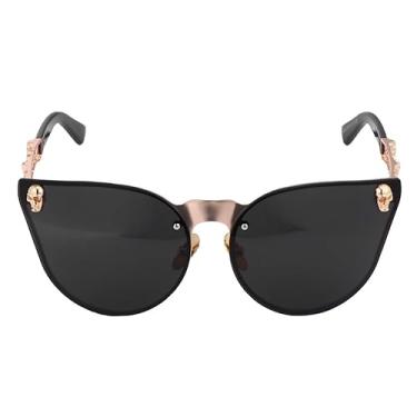 Imagem de PACKOVE Óculos de sol femininos Cat Eye, óculos de sol de caveira, óculos escuros pretos femininos modernos óculos criativos para mulheres e homens