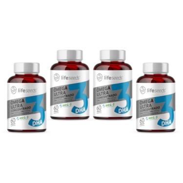 Imagem de Ômega 3 Ultra Concentrado DHA 1.000mg EPA 400mg - Certificação Internacional MEG-3-4 Potes – 240 Cápsulas