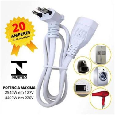 Imagem de Extensor cordão prolongador 80cm 20A Branco Megatron