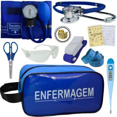 Imagem de Kit Academico Enfermagem Premium Preto Completo - Love Saude, AZUL ENF