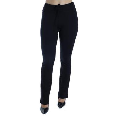 Imagem de Calça Feminina Reta Moletinho Elastano Confort Preto - ANISTIA, G