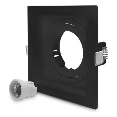 Imagem de 2X Spot Embutido Recuado Par20 Quadrado Preto Pix