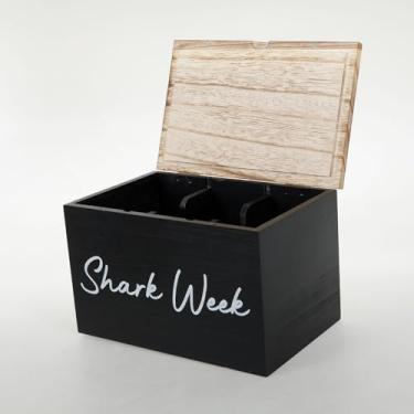 Imagem de Organizador de produtos femininos de madeira rústica, divisória de madeira feminina, organizador de produtos femininos com tampa, organizador de banheiro, decoração de fazenda (preto)