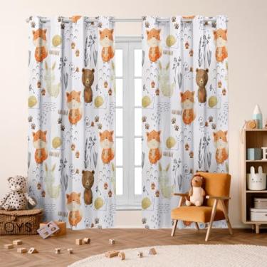 Imagem de Cortina Infantil Decorativa, 300x220cm, Poliéster, 2 Folhas, Estampada, para Quarto de Bebê e Criança (RAPOSINHA)