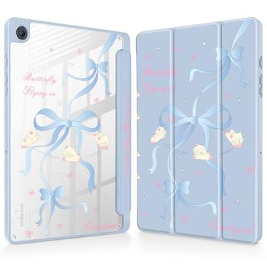 Imagem de Mektron Capa para Samsung Galaxy Tab A9+/A9 Plus 11 polegadas modelo 2024 (SM-X210/X216/X218) com suporte para caneta S, capa fina transparente + suporte de três dobras + despertar/hibernar