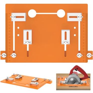 Imagem de Placa de base para máquina de corte, trilho de guia de serra circular para marcenaria, placa de trilho de guia de máquina de corte, suporte de placa de prensa de serra, placa de posicionamento de