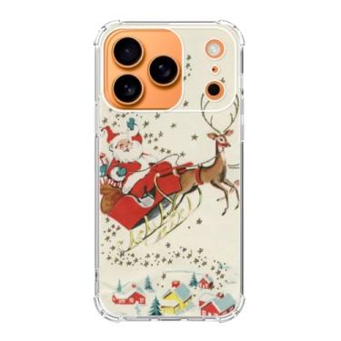 Imagem de LopeyKirt Capa de telefone vintage de Natal compatível com iPhone 17 Pro, Papai Noel no trenó para adolescentes, homens e mulheres, capa protetora de TPU moderna e legal