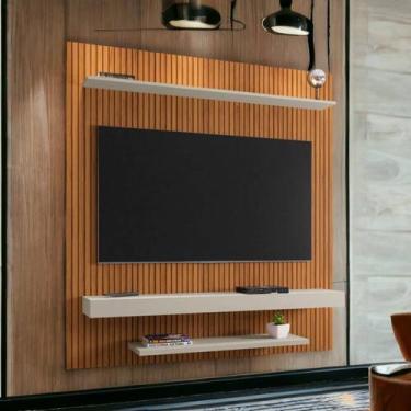 Imagem de Painel para TVs 60" Leme Ripado e Off White Bechara