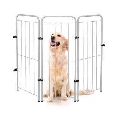 Imagem de Cercado Dobrável Pet Cães Gatos Coelhos 98cm 3 Módulos Utilyse Branco 