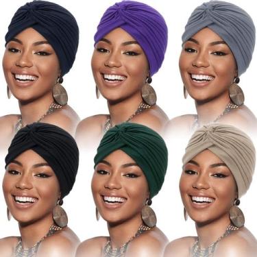 Imagem de Gorro elástico Turban Head Wraps SATINIOR de 6 peças para mulheres