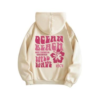 Imagem de Moletom feminino com capuz SweatyRocks com estampa de letras