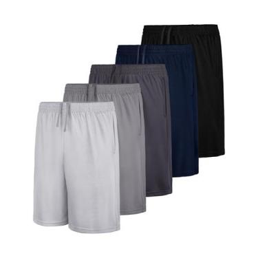 Imagem de Shorts esportivos WWE para meninos, pacote com 5 unidades e bolsos, ta