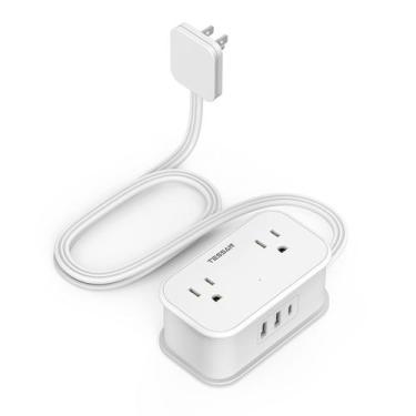 Imagem de Faixa de alimentação TESSAN Travel de 3 pés com 4 tomadas, 3 USB (1 US
