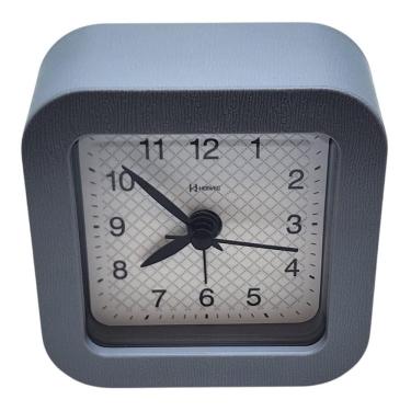 Imagem de Relógio Despertador Silencioso Luz Herweg 2655-024 Cinza