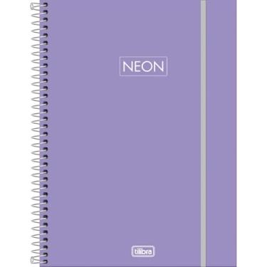 Imagem de Tilibra - Caderno Espiral Capa Plástica Universitário 1 Matéria Neon Fit Feminino 80 Folhas - Capa Roxa