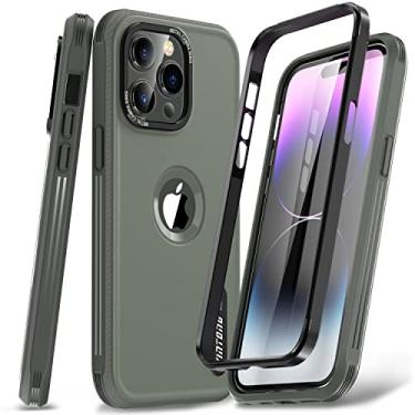 Imagem de WINTONG Capa magnética compatível com iPhone 13 Pro Max de 6,7 polegadas, proteção total robusta à prova de choque capa rígida de grau militar com protetor de tela, verde militar