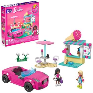 Imagem de Conjunto de construção de carros Barbie MEGA com 225 peças e suporte conversível para s...