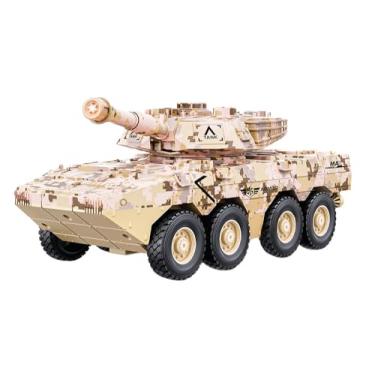 Imagem de Zippy Toys, Carrinho Tanque de Guerra Fricção com Luz e Som 26cm, interativo, Aventura e Ação - Camuflado Bege