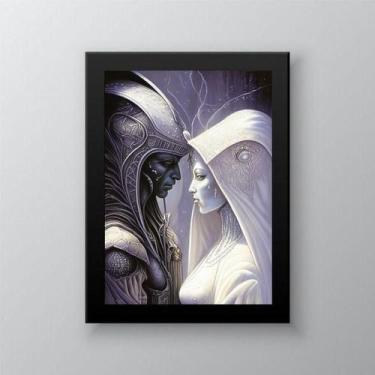 Imagem de Quadro Ísis e Osiris 24x18cm - Vidro e Moldura Preta - Quadros On-Line