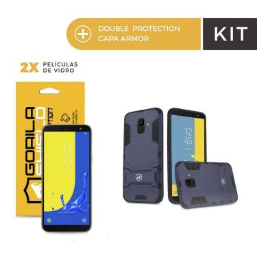 Imagem de Kit Capa Armor e Película Vidro Dupla para Galaxy J4 - Gorila Shield