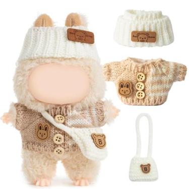 Imagem de Conjunto de 3 peças de crochê feito à mão Clothes for LABUBU Doll - Ma