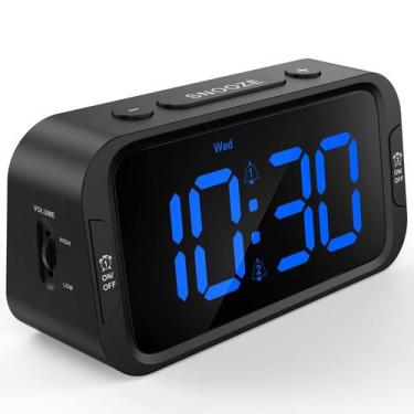 Imagem de Despertador Odokee Digital Dual Alarm com carregador USB (azul)