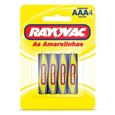 Imagem de Pilha Rayovac As Amarelinhas 10307 Aaa Pequena Blister Com 4 1,5