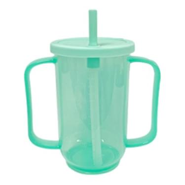 Imagem de Zialofi Copo com canudo para idosos, cuidado com a cama de idosos, portátil, durável, escala transparente, 350 ml, premium, profissional, copo para beber com, Style B