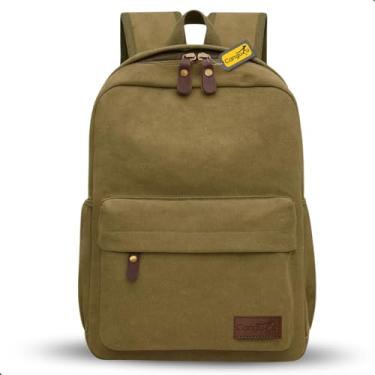 Imagem de Mochila Masulina Feminina de Lona Viagens Acampamento com Espaço Interno Super Confortavel (Khaki)