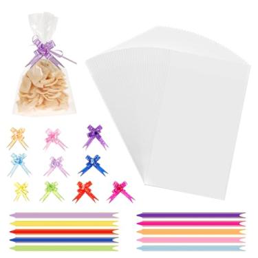Imagem de ZJRDYYK Pacote com 300 sacos de celofane, sacos pequenos de plástico para biscoitos de 25,5 x 15 cm, sacos transparentes com laços torcidos para lembrancinhas de festa, padaria, doces, pipocas
