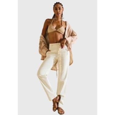 Imagem de Calça Reta Média Morena Rosa-Feminino