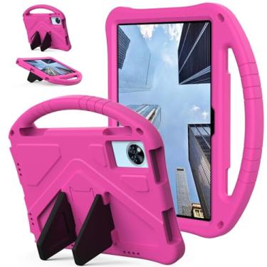 Imagem de Kwamaz Capa para Lenovo Idea Tab 27.9 cm 2025, capa para tablet infantil EVA à prova de choque para tablet Lenovo Idea Tab 11 polegadas com suporte de alça (rosa)
