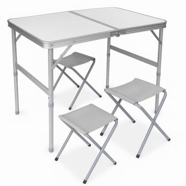 Imagem de Mesa Dobrável Tipo Maleta Com 2 Banquetas