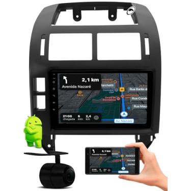Imagem de Multimidia 2 Din 9" Android Polo Hatch Sedan 2003 até 2011 Android Auto Car Play Sem Fio + Câmera Ré