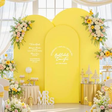 Imagem de Conjunto de 3 capas de arco de casamento com suporte de arco dupla face, 1,8 m, 1,8 m, elastano 1,8 m, capas de arco ajustadas de elastano para casamento, chá de bebê, festa, banquete, fotografia de