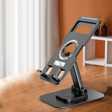 Imagem de Suporte para celular, suporte de telefone de viagem ajustável dobrável ABS para mesa, compatível com todos os smartphones ou pad/tablet com suporte antiderrapante - preto
