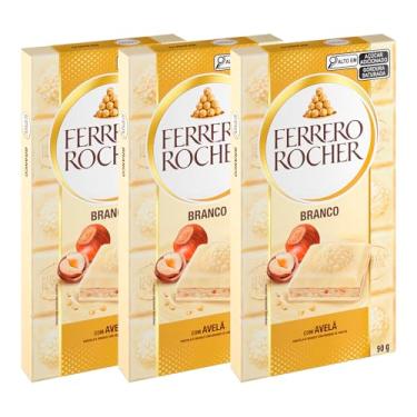 Imagem de Chocolate Ferrero Rocher Branco Avelã Kit 3 Barras de 90g