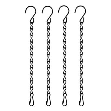 Imagem de 4 peças de correntes suspensas de jardim para pendurar alimentadores de pássaros, cestas, lanternas, sinos de vento e ornamentos decorativos, 24 cm