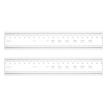 Imagem de Generic 2 peças régua flexível de 20 cm escala de 0,1 mm com linhas de ângulo e largura R plástico PET régua reta dobrável calibração réguas macias ferramenta de medição para fábrica, transparente