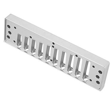 Imagem de XUXHOU Pente de Gaita Premium para SP20 - Peça de Pente de Harpa Blues de Liga de Alumínio Com 10 Furos, Bordas Arredondadas, Superfície Fina Polida - Prata (Prata)