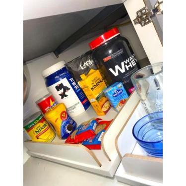 Imagem de Prateleira com Borda Telescópica  Organizador Deslizante para Armário 