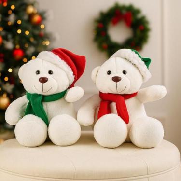 Imagem de Urso Natal Amigo Do Papai Noel Com Cachecol E Gorro De Neve Presente L
