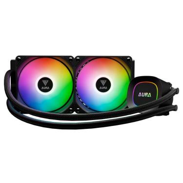 Imagem de Water Cooler Gamdias Aura GL240 Lite (AMD / Intel) - 240mm - Iluminação aRGB - Preto