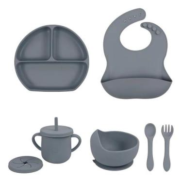 Imagem de Kit Introdução Alimentar De Silicone Para Bebê - 2W, Azul Escuro