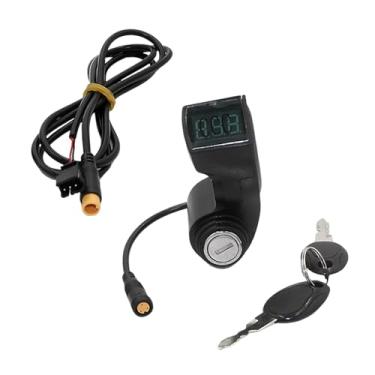 Imagem de RNXRZANK Cadeado para Bicicleta Elétrica com Visor Digital, Ignição Por Plugue, Controle No Guidão, Interruptor de Energia, à Prova D'água, Material PP Res, Cadeado com cabo